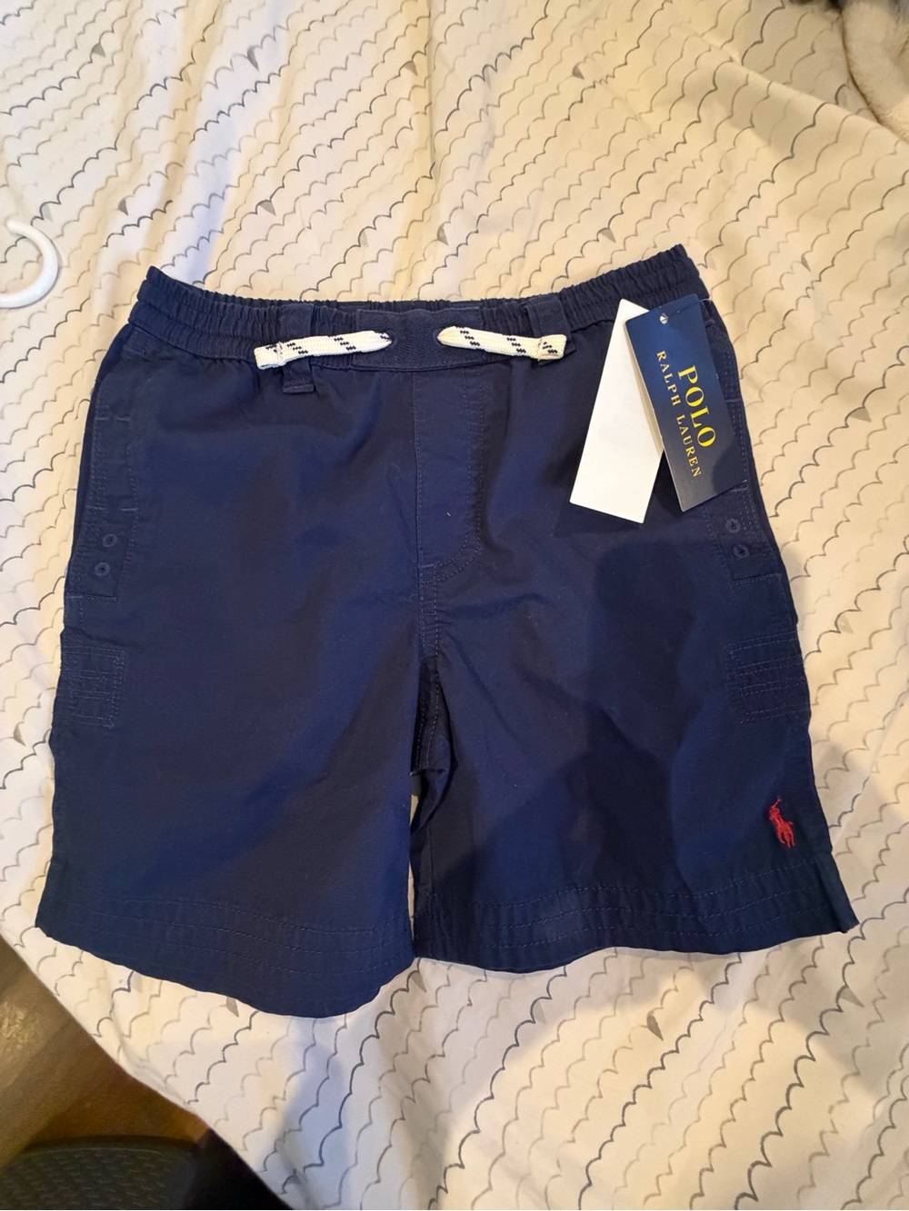 Polo by Ralph Lauren Men’s Navy Athletic Shorts with Red Pony